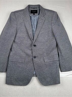 Banana Republic Tailored Slim Fit Birdseye Gray Blazer 38S Cotton  Preppy